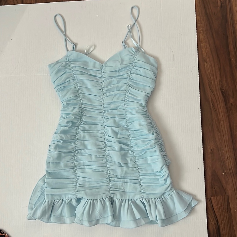 Blue ruffle lucy in the sky dress